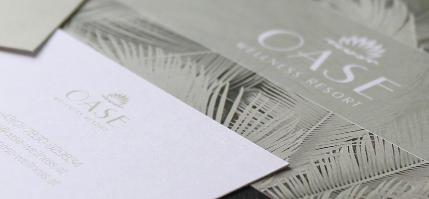 Visitenkarte und Postkarte Oase